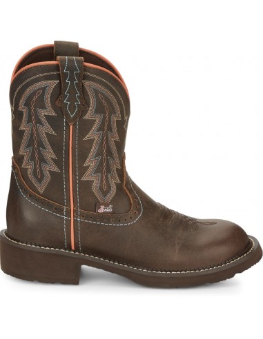 'Justin' Women's 8" Lyla Western Round Toe - Brown 2023