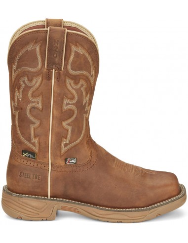 'Justin' Men's 11" Stampede Rush MetGuard EH WP Steel Toe - Rustic Tan les ctes