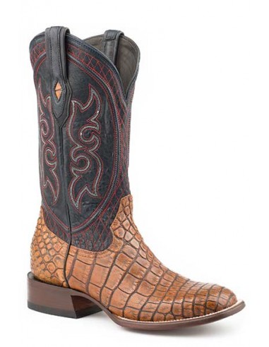 'Stetson' Men's 13" Roundup Alligator Vamp Round Toe - Taupe / Blue vente chaude votre 