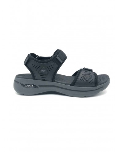 'Skechers' Men's GOwalk Arch Fit Sandal - Black / Charcoal les ligaments