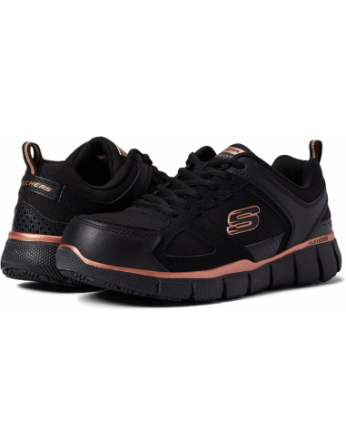 'Skechers' Women's Teflin Kanpur SR ESD Comp Toe - Black / Rose Gold Dans la société mordern