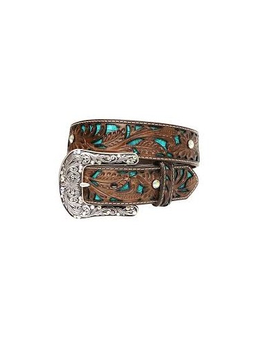 'Ariat' 1 1/2" Women's Leather Belt - Brown / Turquoise / Silver online