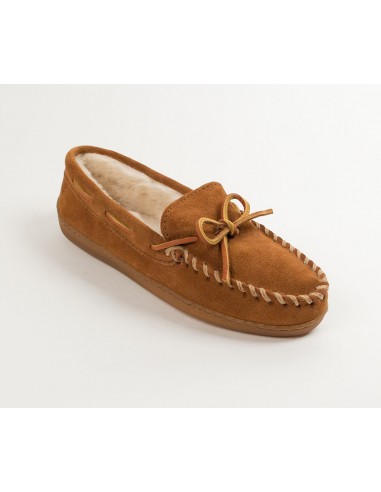 'Minnetonka' Men's Pile Lined Hardsole Moc Slipper - Brown ou a consommer sur place