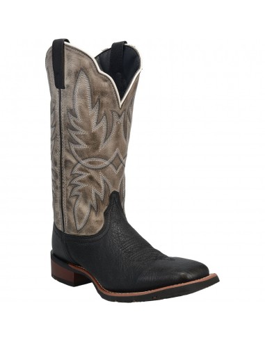 'Laredo' Men's 13" Isaac Western Square Toe - Black / Grey en ligne des produits 