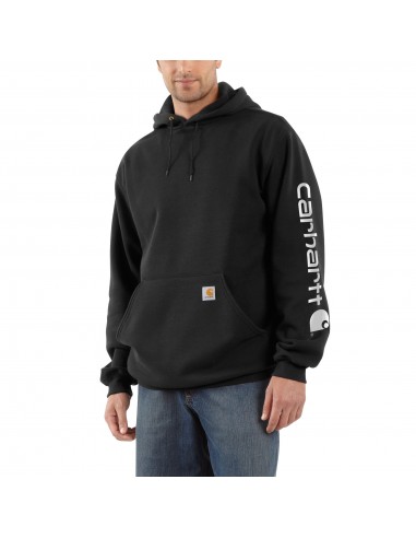 'Carhartt' Men's Midweight Sleeve Logo Hoodie - Black ouvre sa boutique