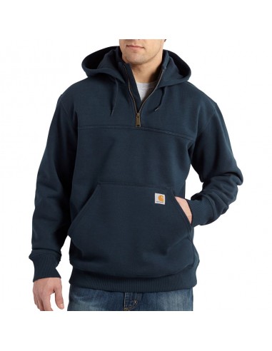 'Carhartt' Men's Rain Defender®Paxton Heavyweight 1/4 Zip Hooded Mock Sweatshirt - Navy ou a consommer sur place