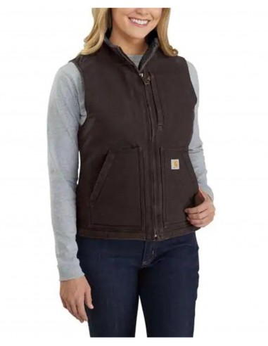 'Carhartt' Women's Washed Sherpa Lined Vest - Dark Brown 2 - 3 jours ouvrés.