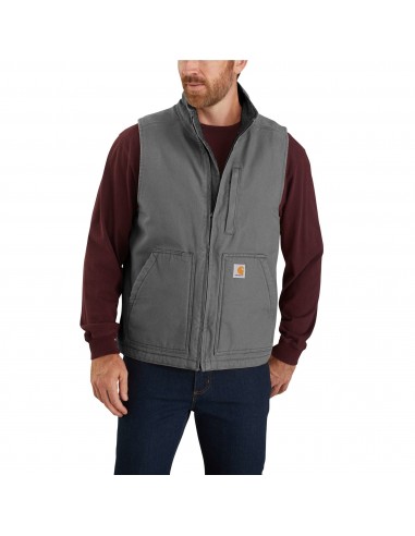 'Carhartt' Men's Duck Sherpa Lined Vest - Gravel Faites des économies