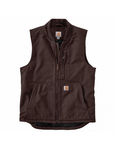 'Carhartt' Men's Washed Duck Insulated Rib Collar Vest -  Dark Brown Les êtres humains sont 