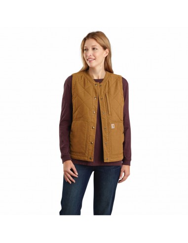 'Carhartt' Women's Rugged Flex Canvas Insulated Rib Collar Vest - Carhartt Brown À commander