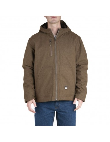 'Berne' Men's Heathered Modern Hooded Jacket - Bark Pour