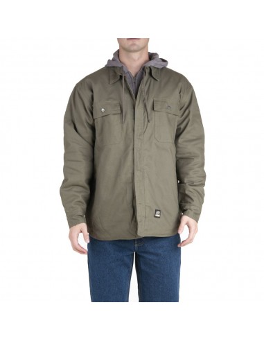 'Berne' Men's Throttle Hooded Shirt Jacket - Sage hantent personnes