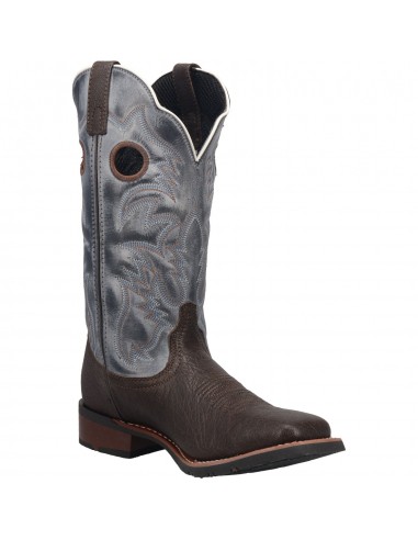 'Laredo' Men's 13" Taylor Western Square Toe - Chocolate / Blue la livraison gratuite