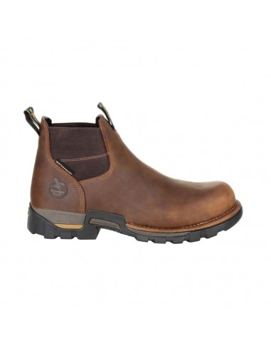 'Georgia Boot' Men's 4" Eagle One EH WP Chelsea Soft Toe - Brown destockage