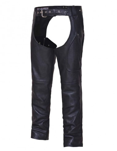 'Unik' Unisex Naked Cowhide Leather Ultra 3 Pocket Chaps - Black Le MVP de beaucoup