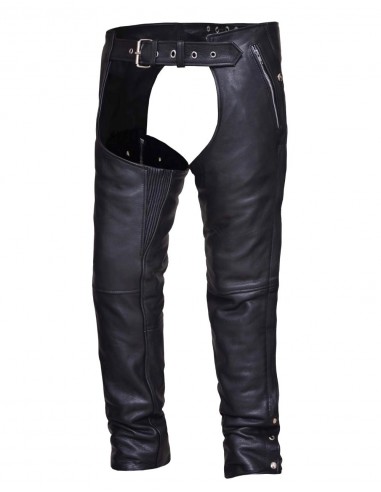 'Unik' Unisex Ultra 4 Pocket Leather Chaps - Black france