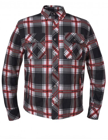 'Unik' Men's Flannel Armored Riding Shirt - Red / White sélection de produits