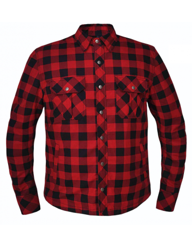 'Unik' Men's Flannel Armored Riding Shirt - Red / Black sélection de produits