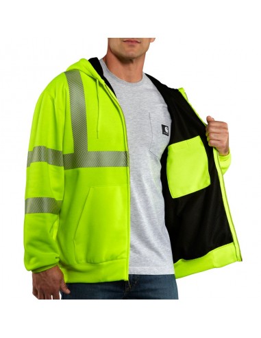 'Carhartt' Men's High-Visibility Class 3 Thermal Lined Sweatshirt - Brite Lime les muscles