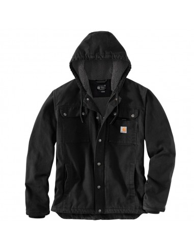 'Carhartt' Men's Relaxed Fit Washed Duck Sherpa Lined Utility Jacket - Black Jusqu'à 80% De Réduction