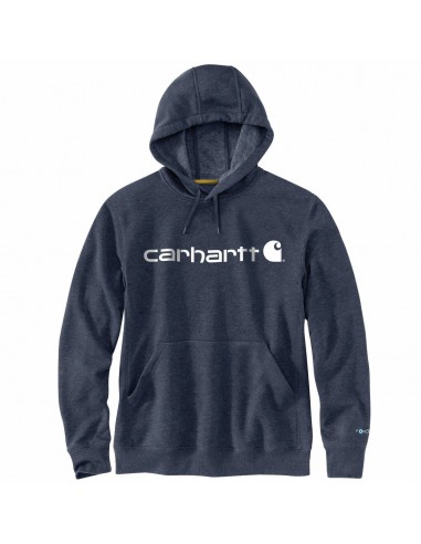 'Carhartt' Men's Force Delmont Midweight Logo Sweatshirt -  Navy Heather votre restaurant rapide dans 