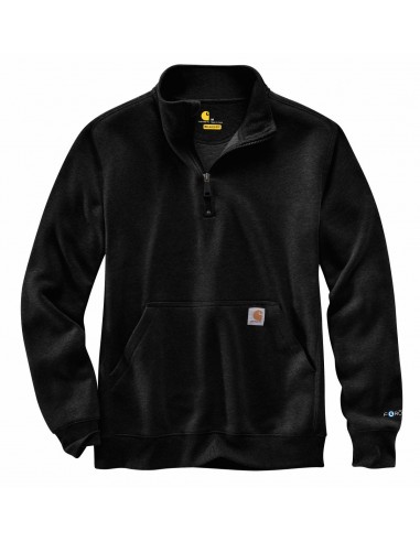 'Carhartt' Men's Force Midweight 1/4 Zip Sweatshirt - Black Heather basket pas cher