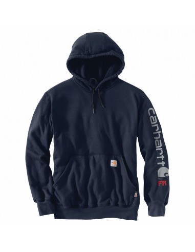 'Carhartt' Men's Flame-Resistant Force® Midweight Logo Sweatshirt - Navy Dans la société mordern