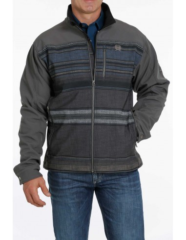 'Cinch' Men's Color Blocked Bonded Jacket - Charcoal de France