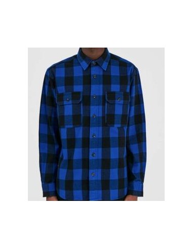 'Unik' Men's Flannel Armored Riding Shirt - Blue / Black Les magasins à Paris