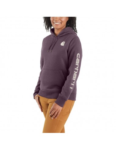 'Carhartt' Women's Clarksburg Sleeve Logo Hoodie - Blackberry Heather sur le site 