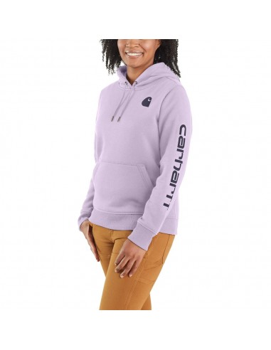 'Carhartt' Women's Clarksburg Logo Sleeve Graphic Hoodie - Amethyst Fog la colonne vertébrale