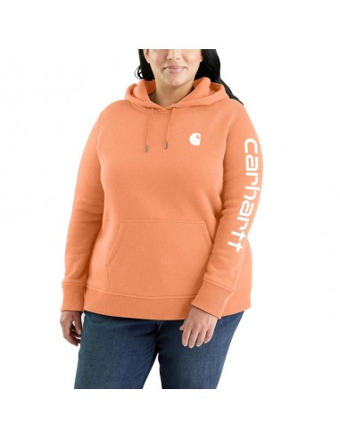 'Carhartt' Women's Clarksburg Sleeve Logo Hoodie - Dusty Orange Heather pas cher 