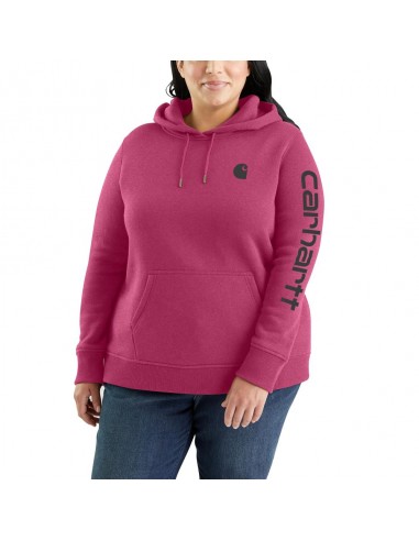 'Carhartt' Women's Clarksburg Logo Sleeve Graphic Hoodie - Beet Red Heather sur le site 